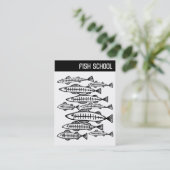 V-koptekst - FISH SCHOOL Visitekaartje (Staand voorkant)