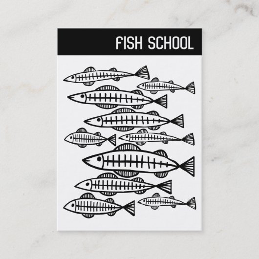 V-koptekst - FISH SCHOOL Visitekaartje (Voorkant)