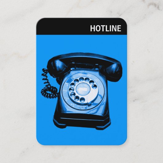 V-koptekst - Foto - Hot line - blauw Visitekaartje (Voorkant)