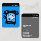 V-koptekst - Foto - Hot line - blauw Visitekaartje (Voorkant / Achterkant)
