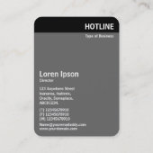 V-koptekst - Foto - Hot line - blauw Visitekaartje (Achterkant)