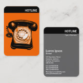 V-koptekst - Foto - Hot line - Oranje Visitekaartje (Voorkant / Achterkant)
