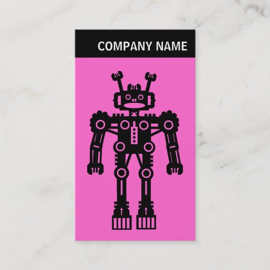 V-koptekst - Foto - Robot - Roze Visitekaartje (Voorkant)
