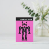 V-koptekst - Foto - Robot - Roze Visitekaartje (Staand voorkant)