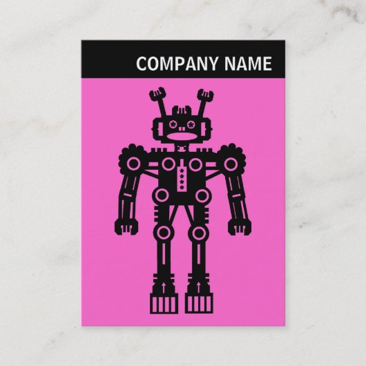 V-koptekst - Foto - Robot - Roze Visitekaartje (Voorkant)