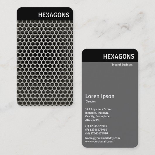 V-koptekst - Honeycomb Warm Visitekaartje (Voorkant / Achterkant)