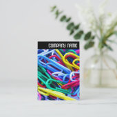 V-koptekst - Kleurrijke papierclips Visitekaartje (Staand voorkant)
