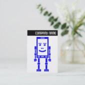 V-koptekst - Robo-telefoon - blauw Visitekaartje (Staand voorkant)