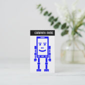 V-koptekst - RoboPhone - blauw Visitekaartje (Staand voorkant)