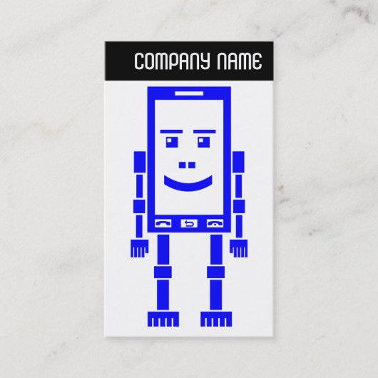 V-koptekst - RoboPhone - blauw Visitekaartje (Voorkant)