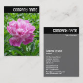 V-koptekst - Roze Peony Visitekaartje (Voorkant / Achterkant)