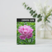 V-koptekst - Roze Peony Visitekaartje (Staand voorkant)