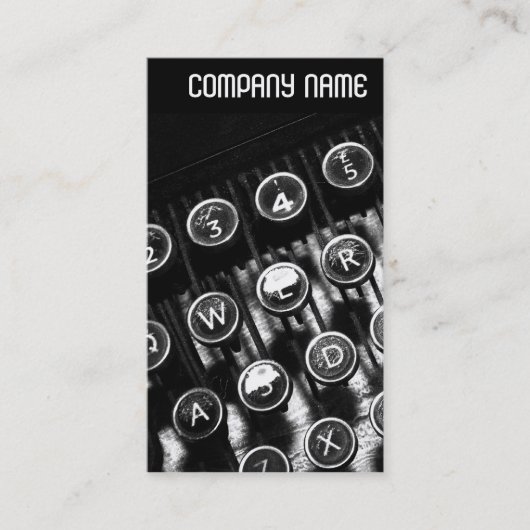 V-koptekst -  schrijfmachine visitekaartje (Voorkant)
