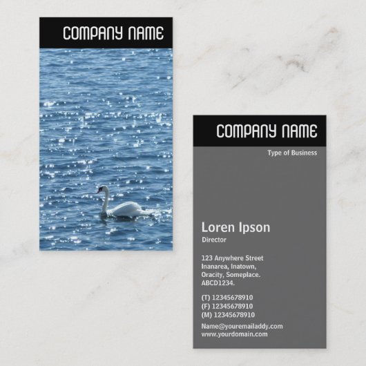V-koptekst - Zwan Visitekaartje (Voorkant / Achterkant)