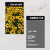 V-koptekst - zwarte geverfde Susans (Rudbeckia Hir Visitekaartje (Voorkant / Achterkant)