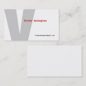 V Letter-alfabet Visitekaartje White Grey (Voorkant / Achterkant)