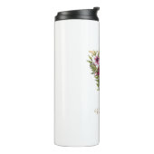 V Letter Gold Monogram Marsala White Florals Thermosbeker (Gedraaid links)