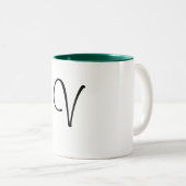 V Letter-Mok Tweekleurige Koffiemok (Voorkant rechts)