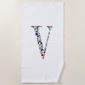 V Letter-Monogram Strandlaken (Voorkant)