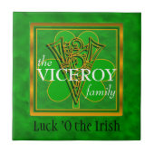 V "Luck of the Irish" Family Custom Monogram Tile Tegeltje (Voorkant)