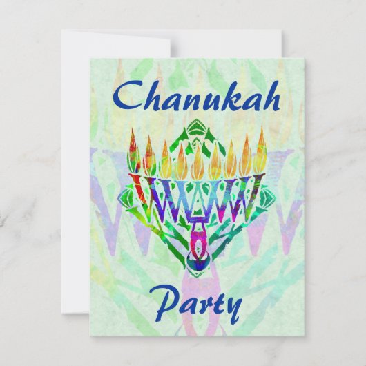 V. Menorah Chanukah partijuitnodigingen Kaart (Voorkant)
