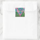 V - MINIATURE VIERKANTE STICKER (Tas)