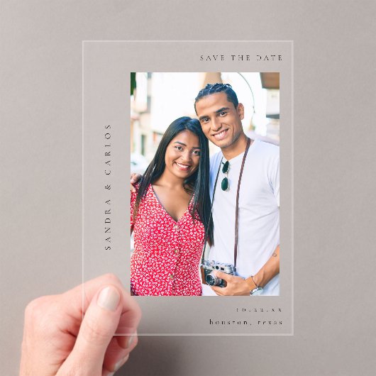 V MOD 2 Eenvoudige foto De datum opslaan Acryl Uitnodigingen (Insitu (Draagbaar))