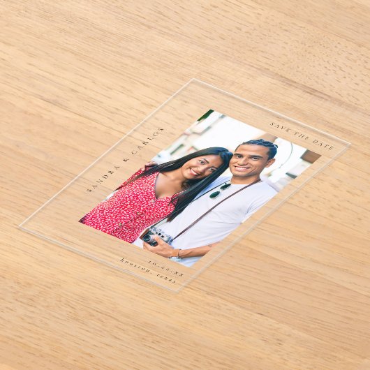 V MOD 2 Eenvoudige foto De datum opslaan Acryl Uitnodigingen (Laagn)