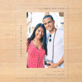 V MOD 2 Eenvoudige foto De datum opslaan Acryl Uitnodigingen (Voorkant)