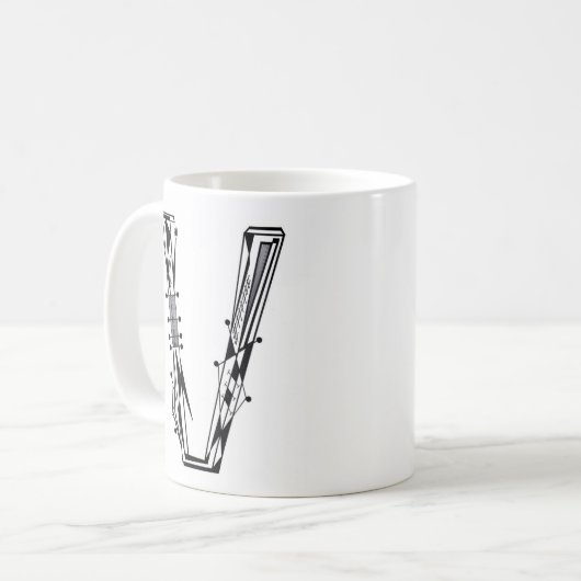 "V"-Mok Koffiemok (Voorkant links)