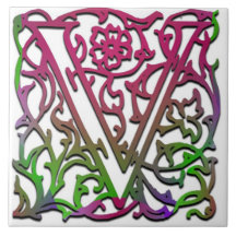V Monogram "Besque Garden" keramische Tegel