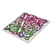 V Monogram "Besque Garden" keramische Tegel Tegeltje (Zijkant)