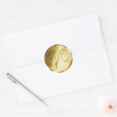 V Monogram Faux Gold Envelope Seal Stickers (Envelop)