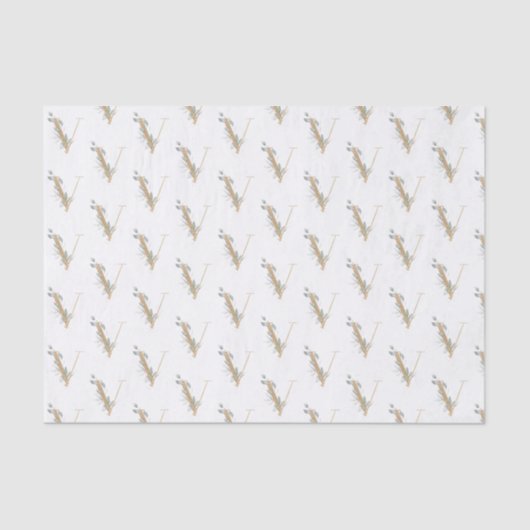 V Monogram Floral-weefselpapier Tissuepapier (Voorkant)