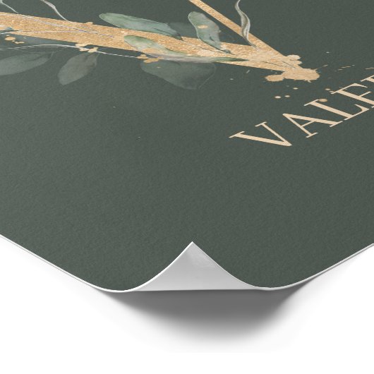 V Monogram gepersonaliseerd Poster (Hoek)