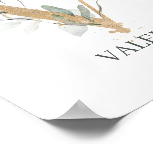 V Monogram gepersonaliseerd Poster (Hoek)