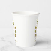 V Monogram Gouden Crest Papieren Beker (Rechts)