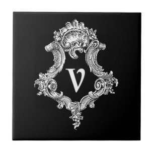V Monogram Initiaal Tegeltje