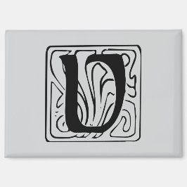 V Monogramm schwarz Magneet