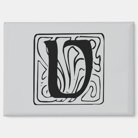 V Monogramm schwarz Magneet (Voorkant)