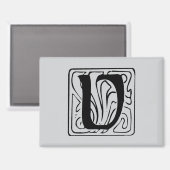 V Monogramm schwarz Magneet (Voorkant / Achterkant)