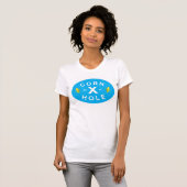 V Neck Relaxed Blue Cornhole voor vrouwen T-shirt (Voorkant volledig)