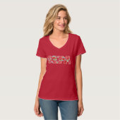 V-Neck SEPA-Roos T-shirt (Voorkant volledig)