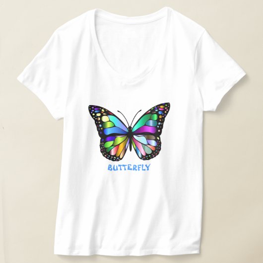 V-Neck T-Shirt Butterfly voor dames (Laagn)