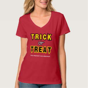V-Neck T-shirt: HALLOWEEN traktatie #6 T-shirt