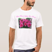 V-Neck T-Shirt met roze rozen (Voorkant)