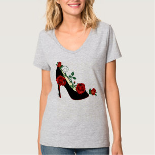 V-Neck T-Shirt - Stiletto-Roos