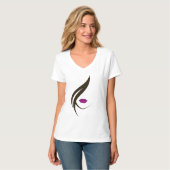V-Neck T-Shirt Vogue Graphic Daily Weekend voor vr (Voorkant volledig)