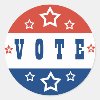 V O T E BUTTON RONDE STICKER