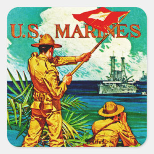 V.S. Marines ~ Signal Flag Vierkante Sticker